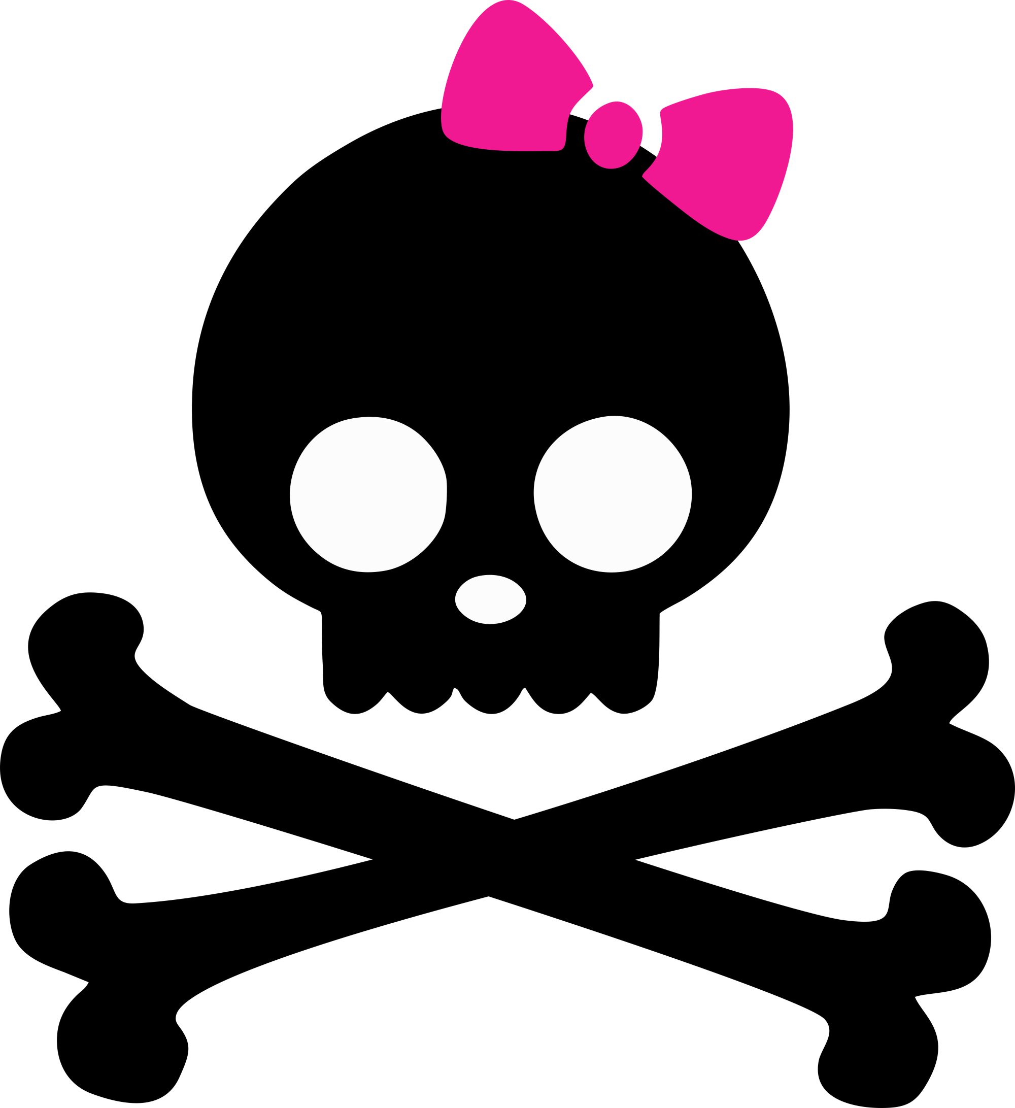 Skull And Crossbones Pink - Skull And Bones Clip Art