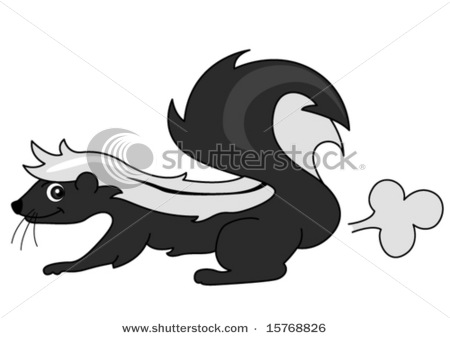 cartoon stripped skunk. Size: