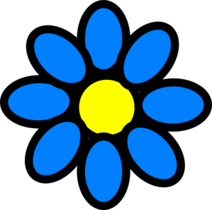Sky Blue Flower Clip Art - Blue Flower Clipart