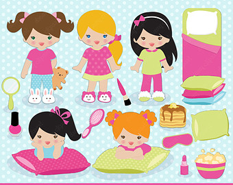 Sleepover pajama party pictures clip art