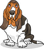 Sleepy Hound Dog u0026middot; basset hound dog cartoon illustration