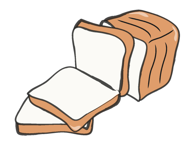 Slice of bread clipart black and white free
