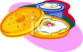 Sliced Bagel With Cream Cheese Clipart Image Foodclipart Com