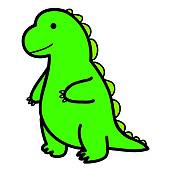 Small cartoon dragon 1; standing big green lizard