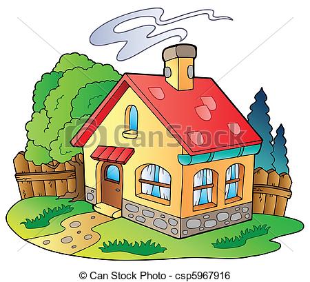 Small family house - vector illustration.