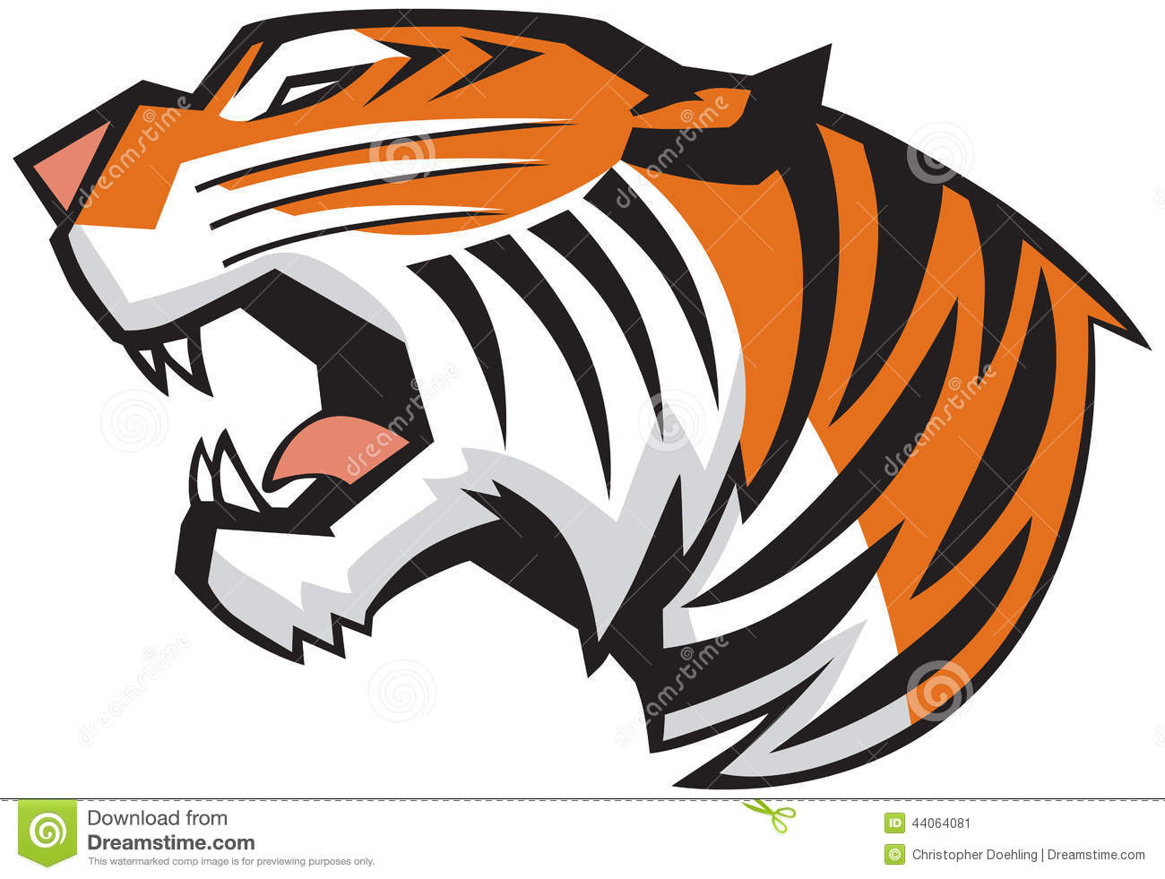 Small roaring tiger head clip - Tiger Head Clip Art