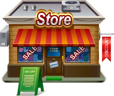 Small Shops Model 02 - Grocery Store Clip Art