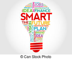 ... SMART bulb word cloud, business concept