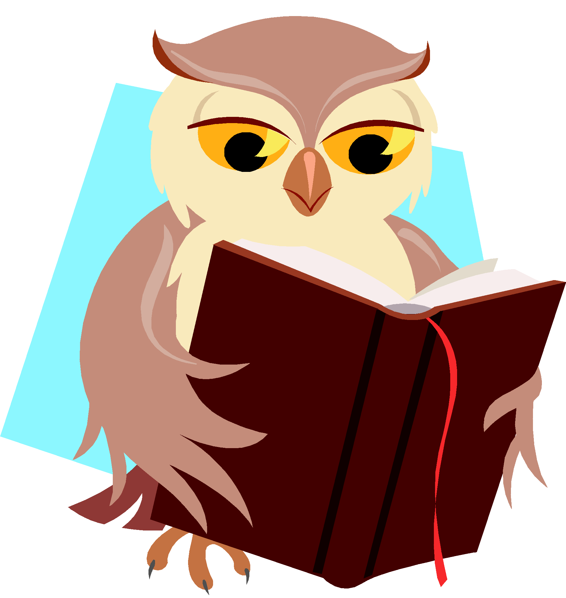 Smart Owl Reading Clipart