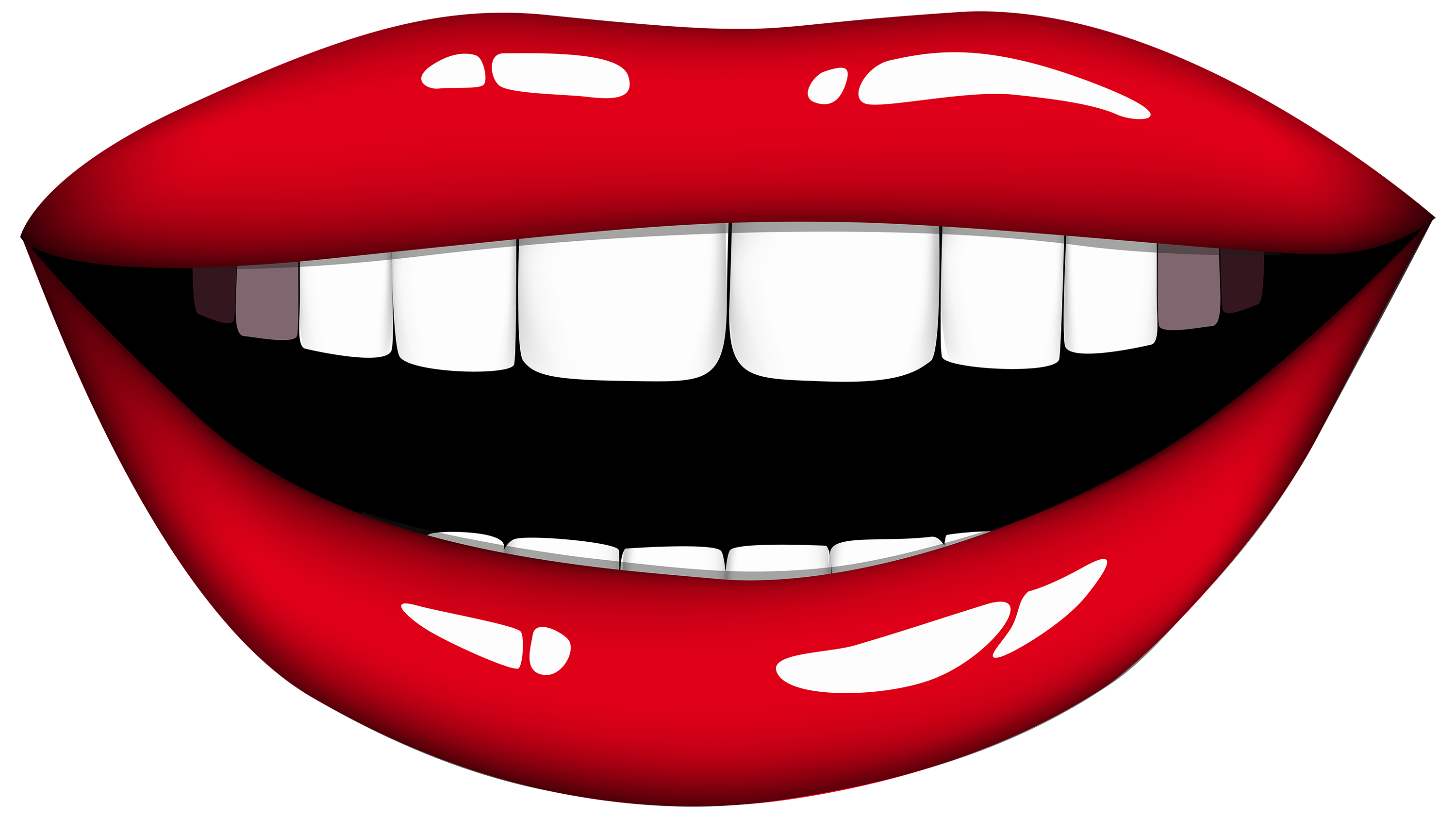 Smile mouth clipart black and .