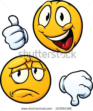smiley face thumbs down clipart