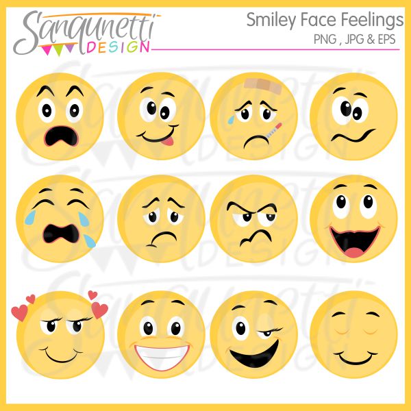 Smiley Face Feelings Clipart - Feelings Clip Art