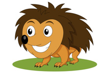 Smiling Cartoon Style Porcupi - Porcupine Clipart