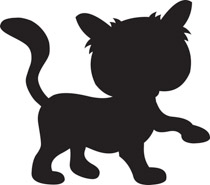 smiling cat silhouette clipart. Size: 65 Kb