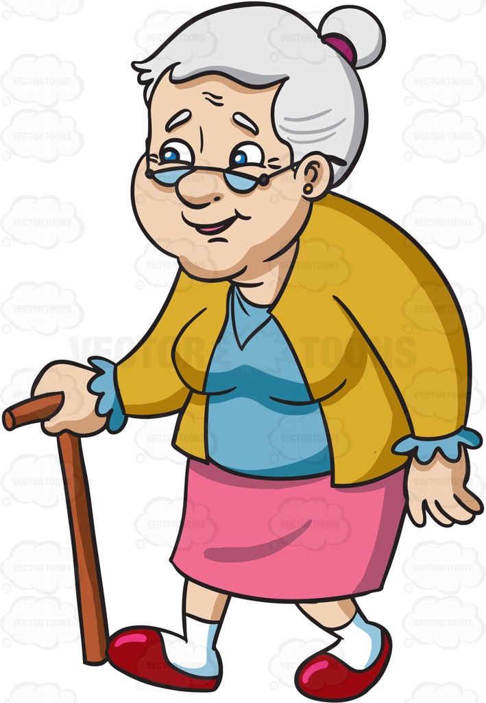 Smiling Female Senior Citizen Clipart