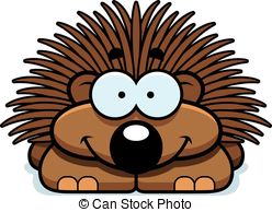 ... Smiling Little Porcupine - A cartoon illustration of a... Smiling  Little Porcupine Clipartby ...