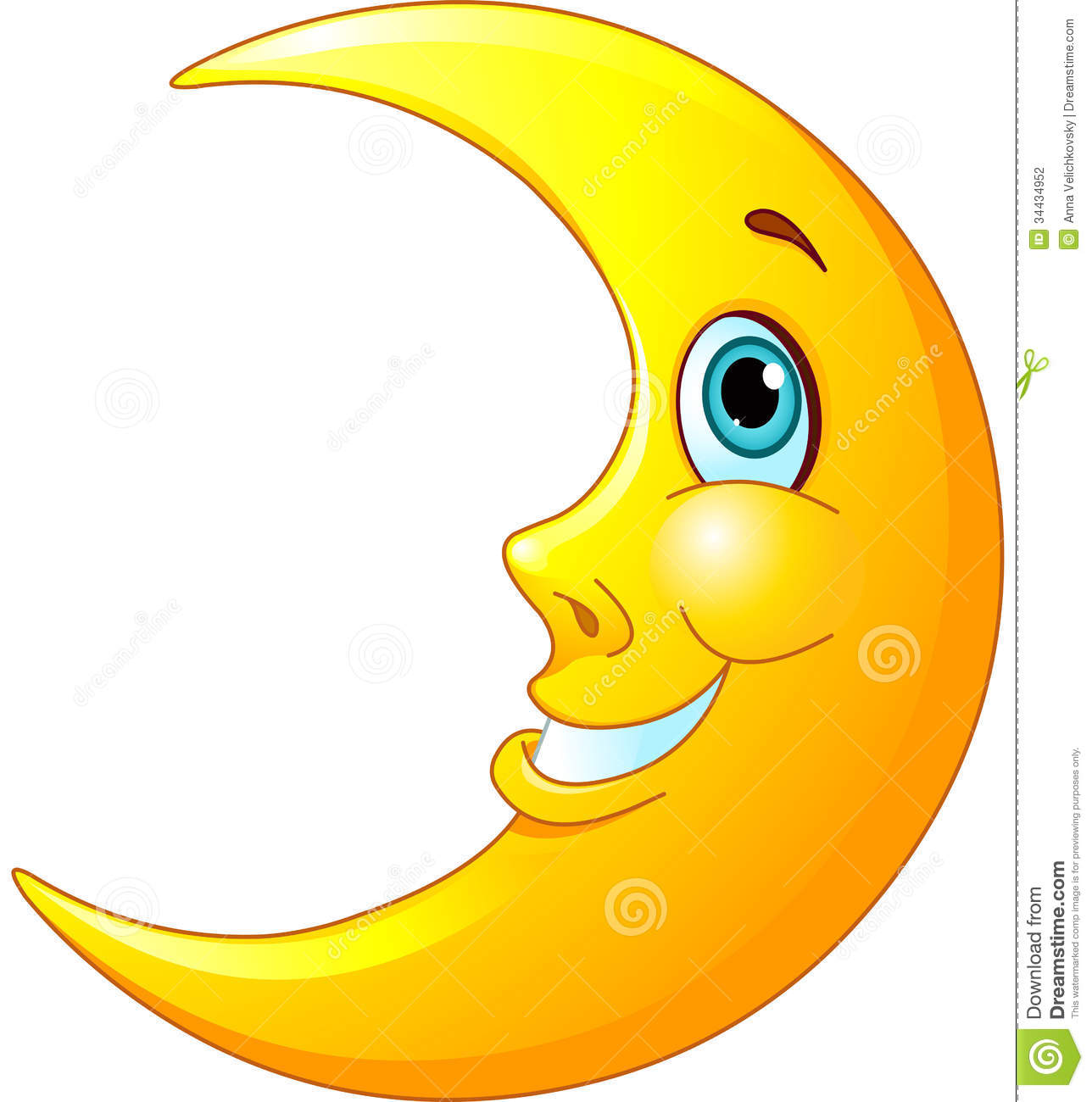 Smiling Moon Stock Photograph - Clipart Moon