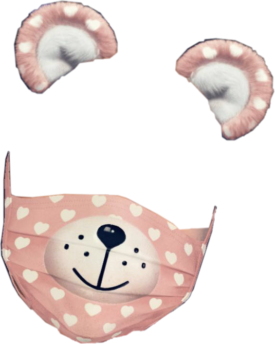 teddybear snapchat filter pastel pink hearts stickersfr.