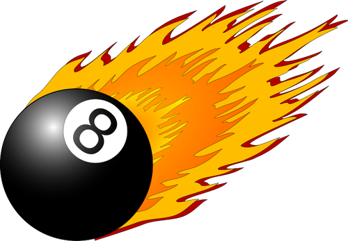 Snooker ball with flames vect - Snooker Clipart