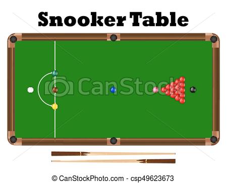 Top View Snooker Ball On Snooker Table Vector