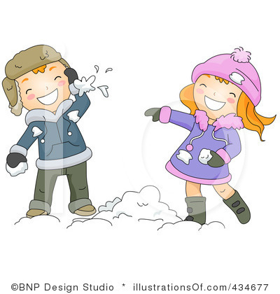 Snow Fight Clipart #1