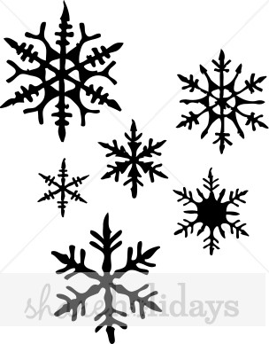 Snow Flake Clipart Black And . .