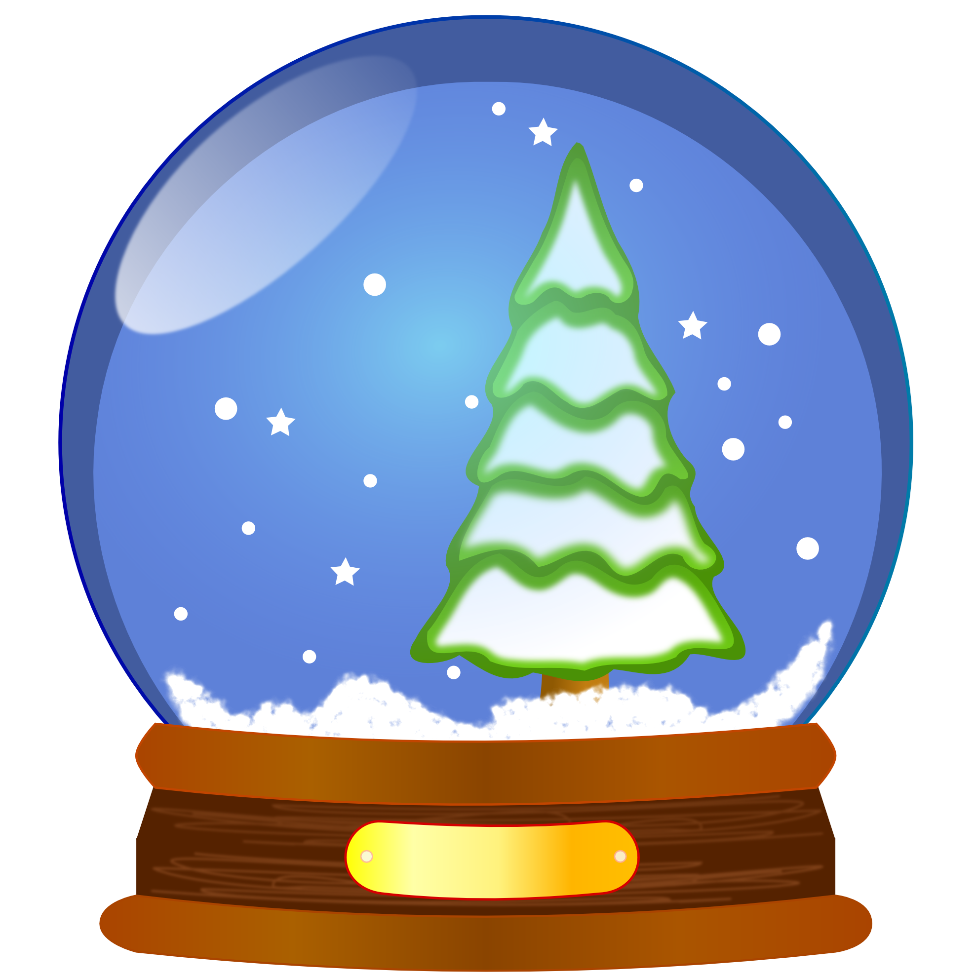 Snow Globe Xmas Tree Christma - Snow Globe Clipart