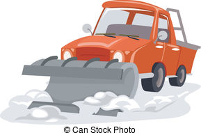 ... Snow Plow - Illustration Featuring a Snow Plow Plowing.
