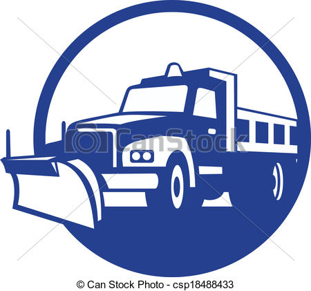 ... Snow Plow Truck Circle Retro - Illustration of a snow plow.
