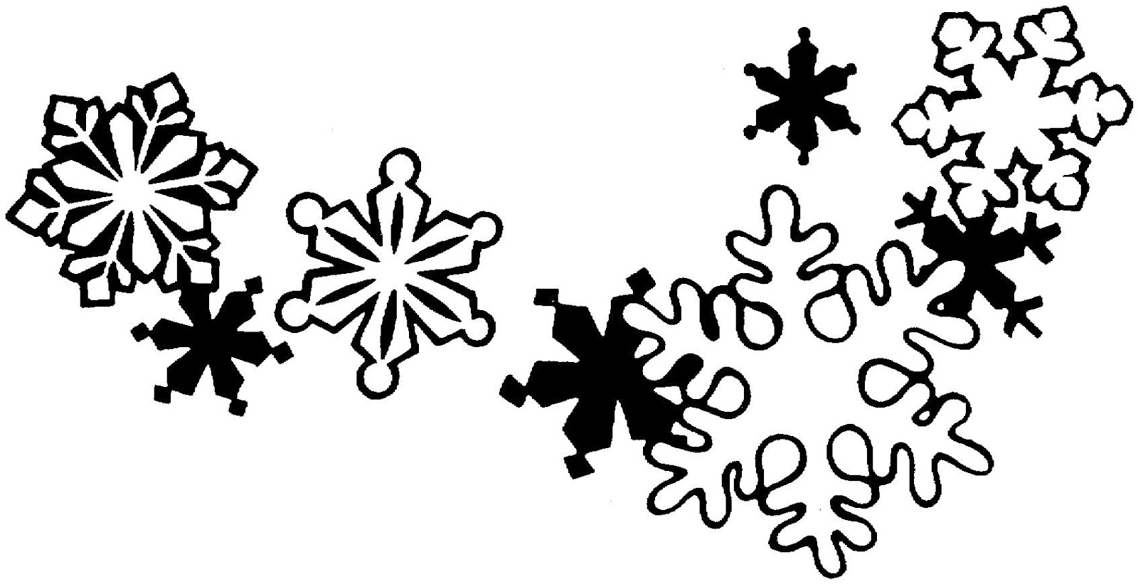 snowflake clipart black% . - Snowflake Clipart Black And White