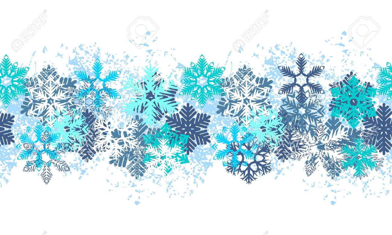 snowflake clipart: Seamless . - Winter Border Clip Art