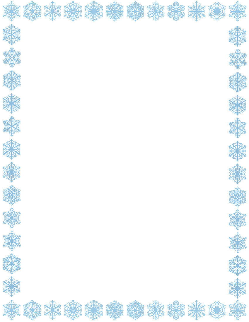 Snowflake Frame Clipart Snowf - Snowflake Clipart Border