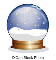 ... snowglobe with golden sta - Snow Globe Clipart