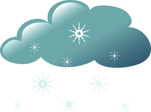 Snowing Clipart Image: Snow Clouds with Snowflakes Falling