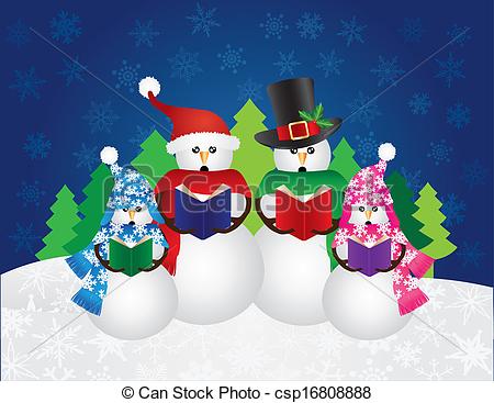 Snowman Christmas Carolers .