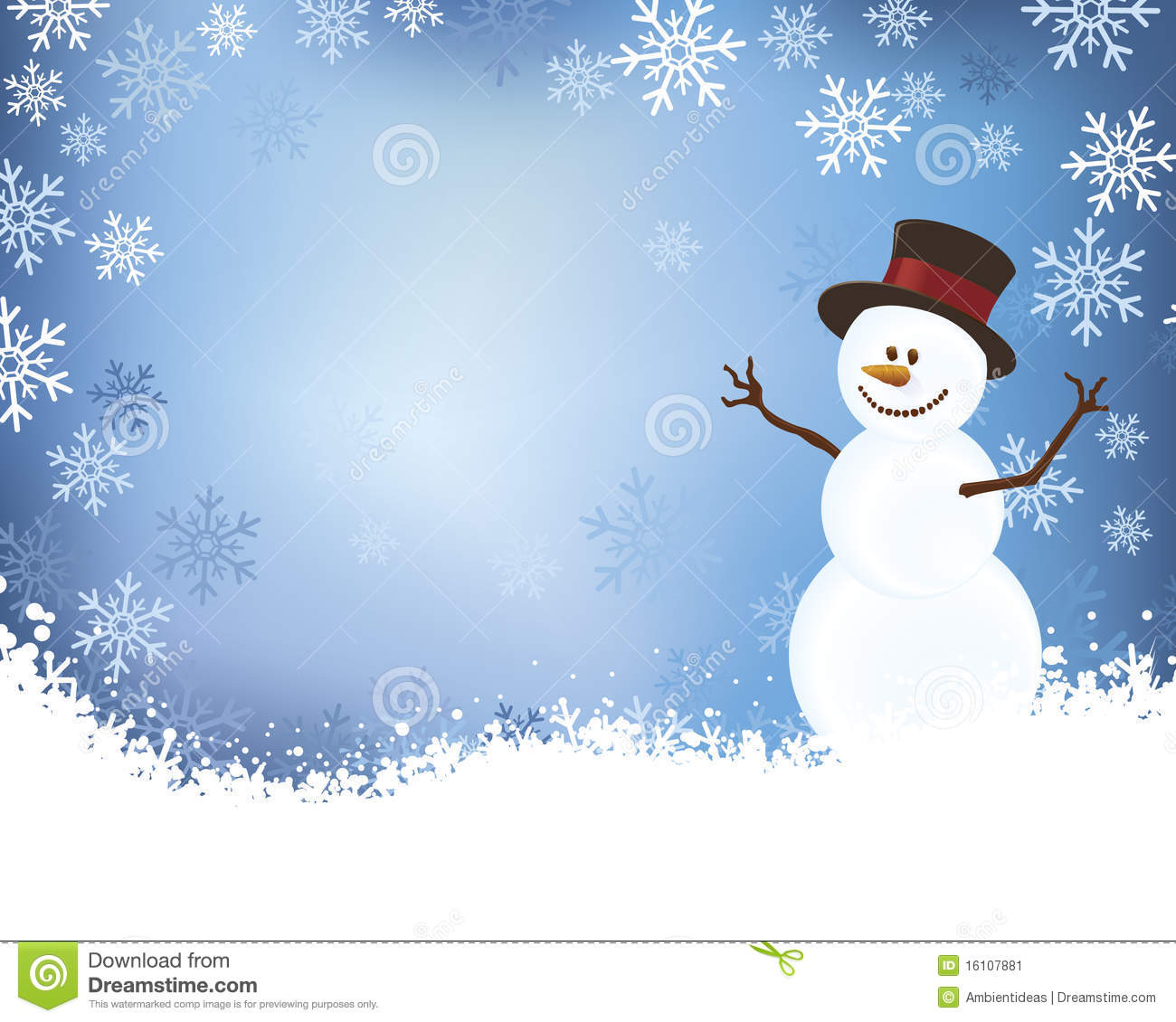 Snowman Scene Clipart #1 - Winter Scene Clipart
