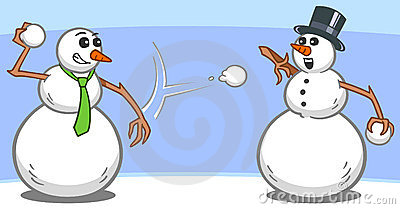 Snowmen Snowball Fight Royalt - Snowball Clip Art
