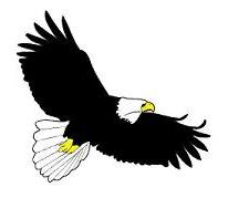 Eagle clip art with raised wi