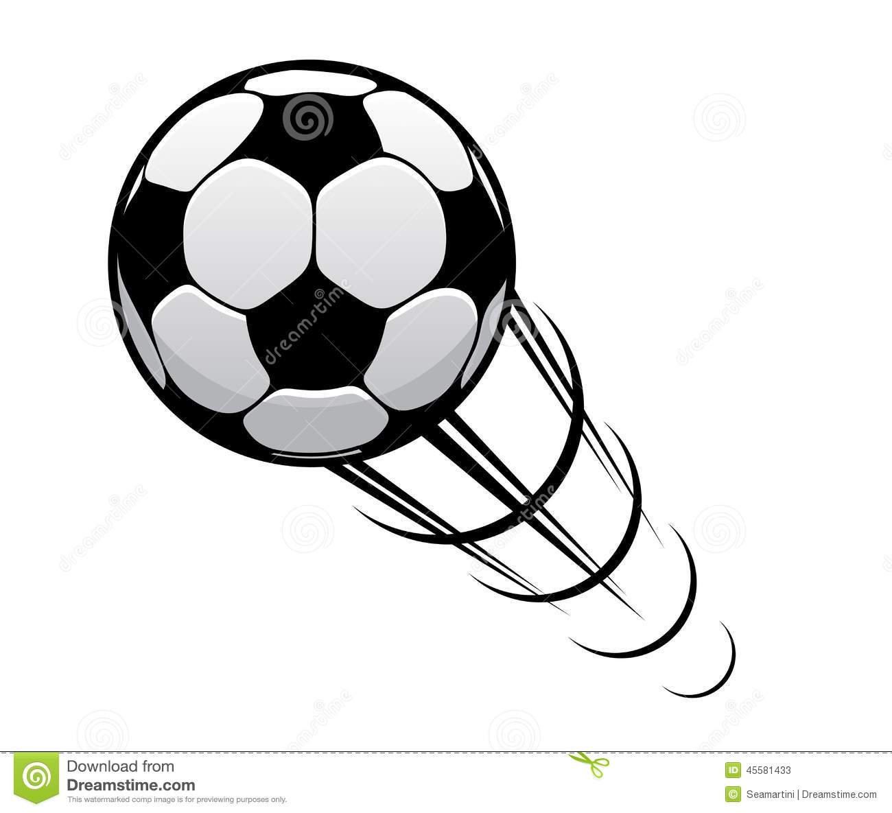 Soccer Ball In Motion Clipart. Football speeding through the .