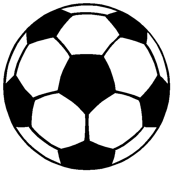 Soccer clip art black and whi