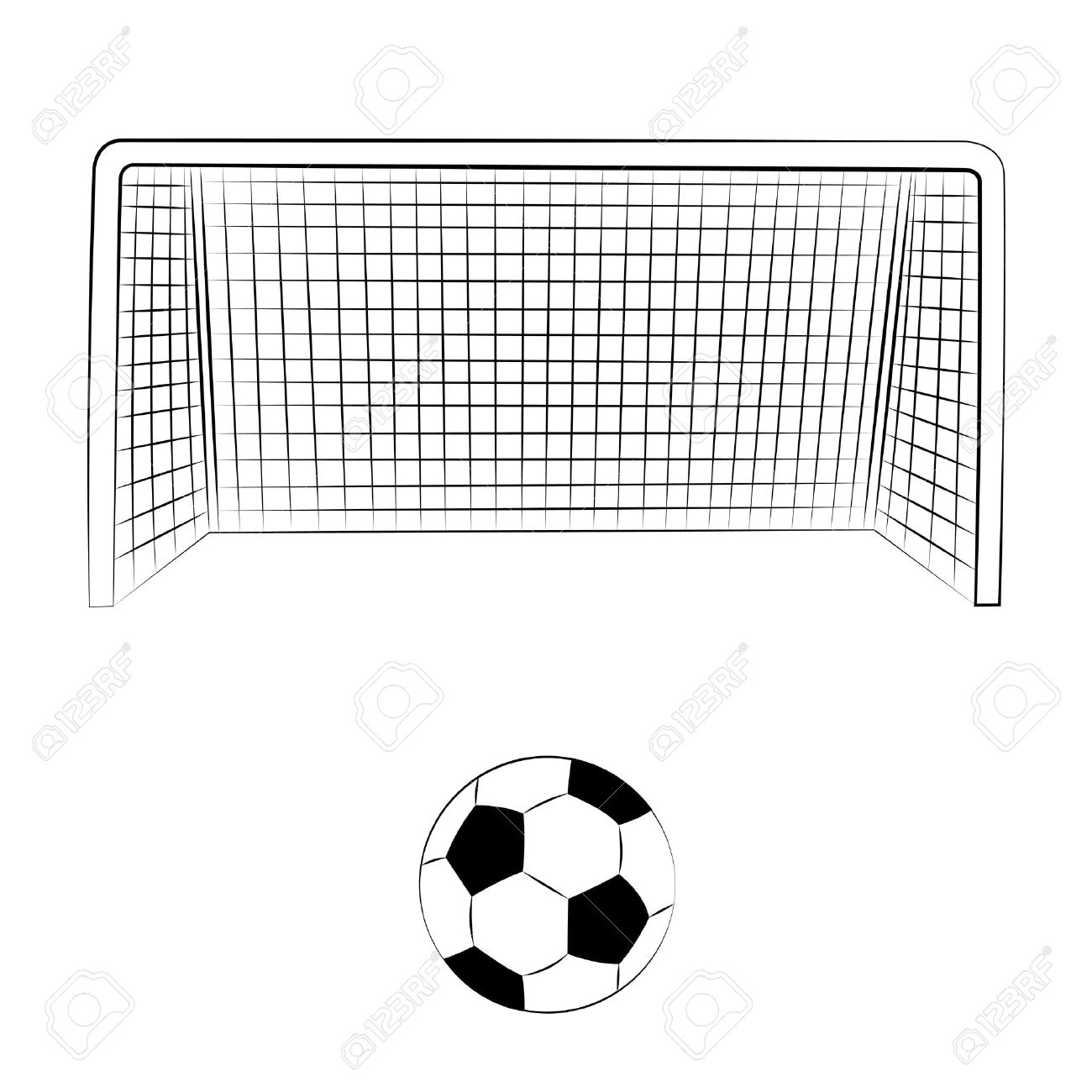 Goal Soccer Ball Clipart #1