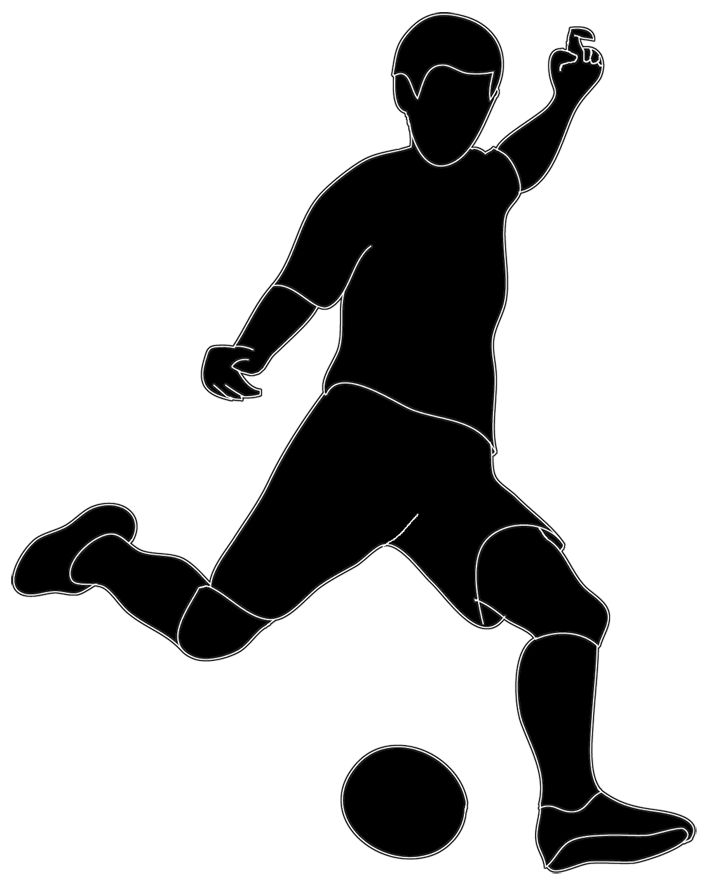 Soccer Player Kicking Ball .