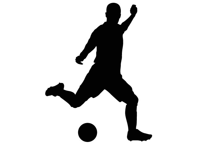 Soccer Player Silhouette Clip - Clipart Soccer Player
