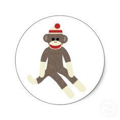 Sock monkey sticker sticker - Sock Monkey Clipart