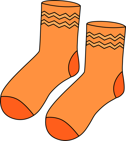 Pair of Orange Socks Clip Art - Socks Clipart