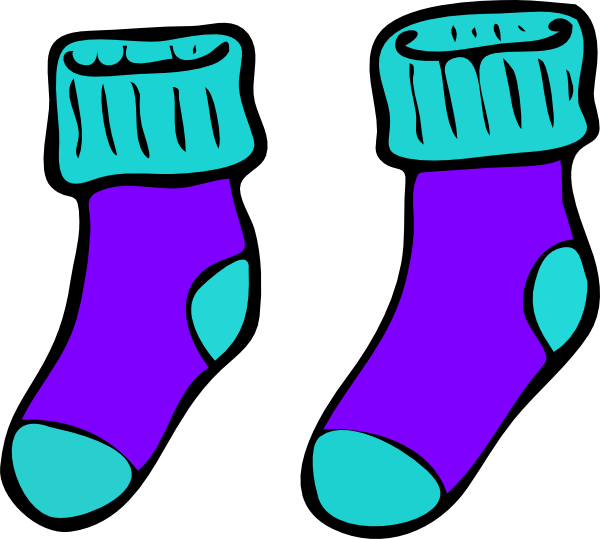 Turquoise Purple Sock Clip Ar - Socks Clipart