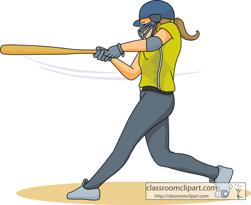 Softball Clipart Girl Softball Player Swings Bat Classroom Clipart
