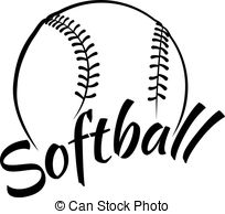 ... Softball with Fun Text - Stylized vector illustration of a.