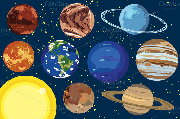 Solar system colorful .