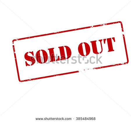 Rubber stamp with text sold out inside, vector illustration